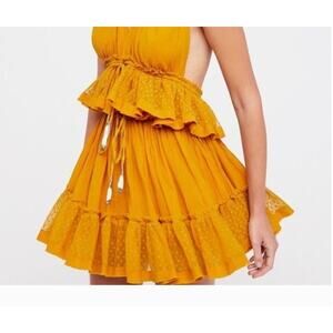 Free People Festival Crinkle Mesh Detail Mini Skirt, Size L